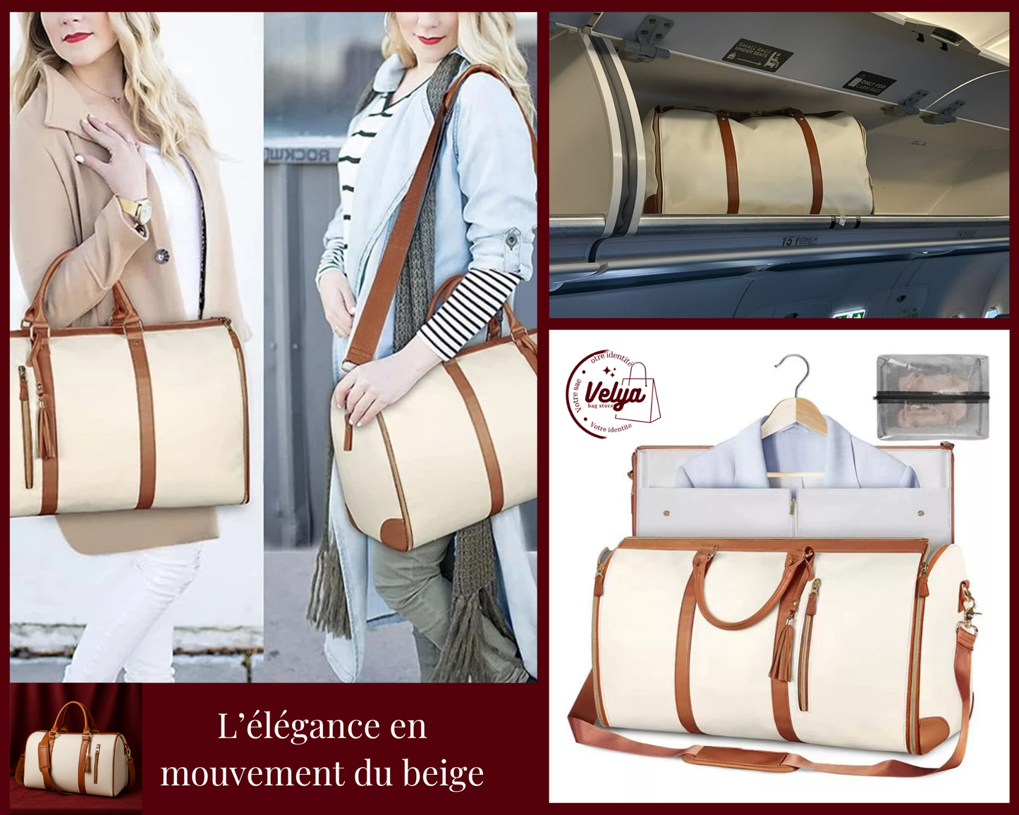 VELYA - Sac de Voyage CarryAll | Élégant, Compact & Format Cabine
